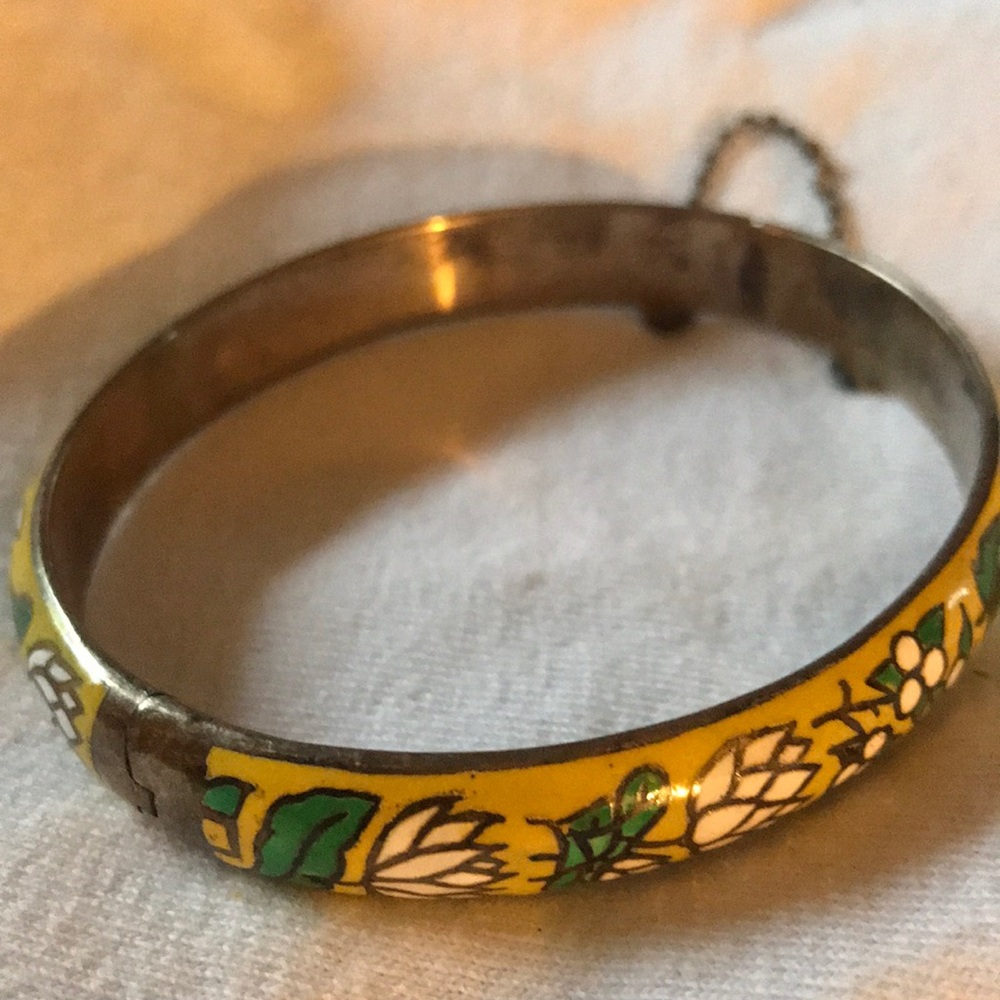 Sterling 925 Thailand Bracelet w/Enamel Inlay - Picture 7 of 8